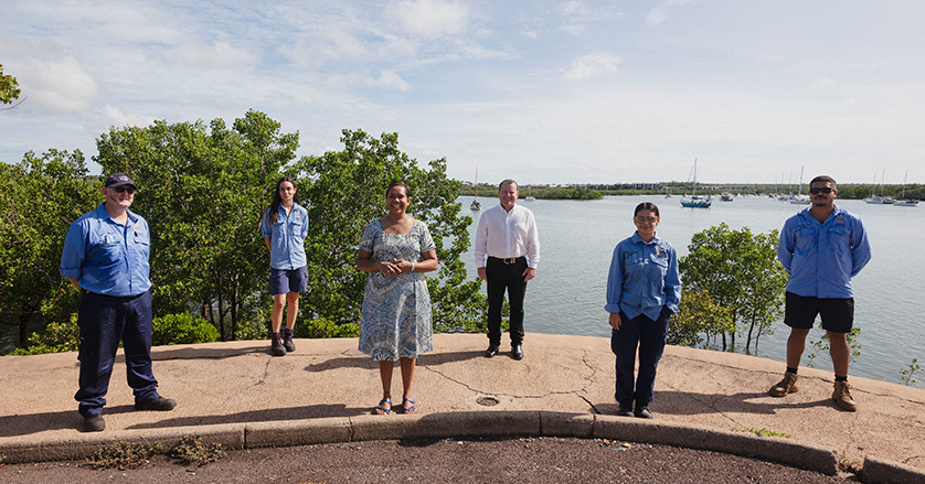 Announcement of A$24 million contribution over 20 years to the Aboriginal Ranger Grants Program with the Northern Territory Minister for Parks and Rangers and the Larrakia Rangers (photo)